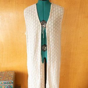 Viola! Katrin 30% Linen 35% Viscose 35% Cotton Knitted Maxi Duster wmns L